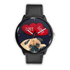 Pug Dog with Love Print Wrist Watch