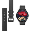 Pug Dog with Love Print Wrist Watch