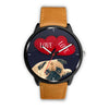 Pug Dog with Love Print Wrist Watch