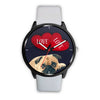 Pug Dog with Love Print Wrist Watch