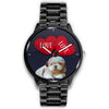 Shih Tzu with Love Print Wrist Watch