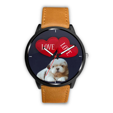 Shih Tzu with Love Print Wrist Watch