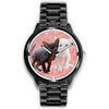 Cornish Rex Cat On Pink Print Wrist Watch