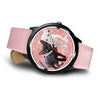 Cornish Rex Cat On Pink Print Wrist Watch