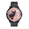 Cornish Rex Cat On Pink Print Wrist Watch