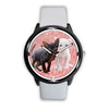 Cornish Rex Cat On Pink Print Wrist Watch