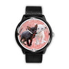 Cornish Rex Cat On Pink Print Wrist Watch