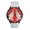 Japanese Bobtail Cat Print On Red Wall Wrist Watch