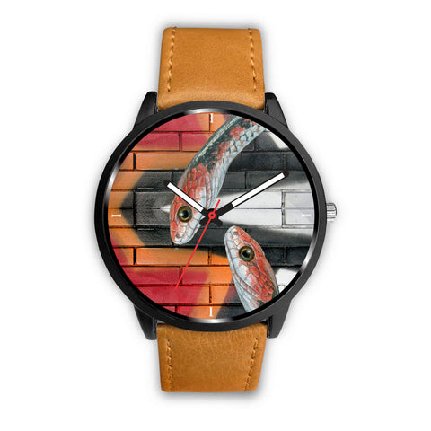 Red Snake Print Wrist Watch