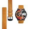 Red Snake Print Wrist Watch