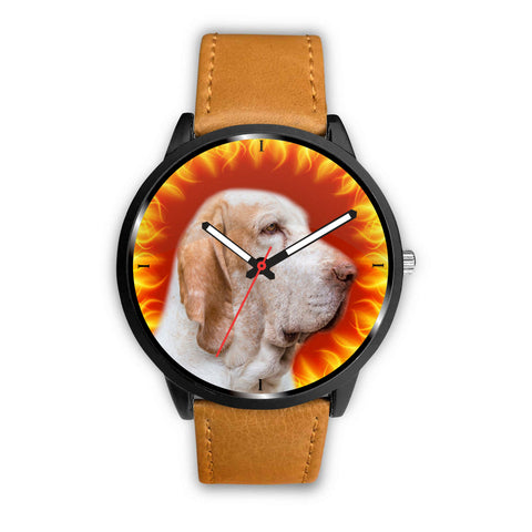 Bracco Italiano dog Fire Flame Wrist Watch