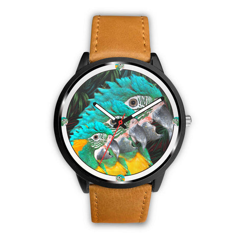 Blue Threaded Macaw Parrot Print Wrist Watch