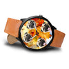 Laughing Pug Dog Print Wrist Watch