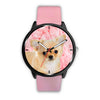 Chihuahua Dog On Pink Print Wrist Watch