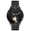 Black Saluki Dog Print Wrist Watch