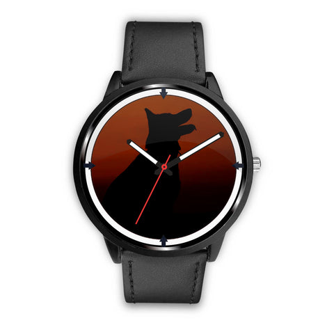 German Shepherd In Dark Print Wrist Watch