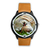 Lovely Labrador Dog With Flower Print Wrist Watch