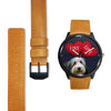 Cute Bearded Collie Love Print Wrist Watch