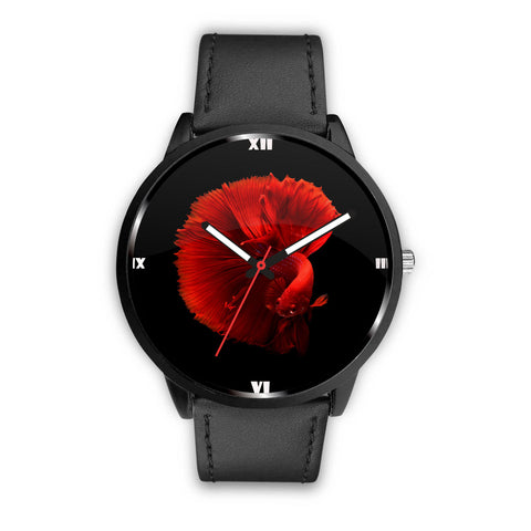 Red Betta Fish Print Wrist Watch