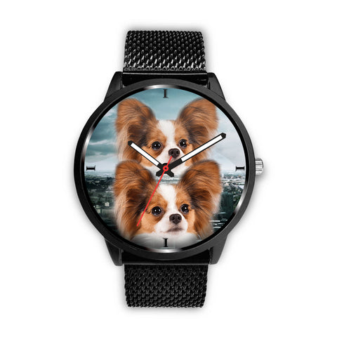 Cute Papillon Dog Print Wrist Watch