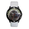 Grey Newfoundland Dog Print Wrist Watch