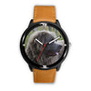 Grey Newfoundland Dog Print Wrist Watch