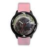 Grey Newfoundland Dog Print Wrist Watch