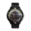 Grey Newfoundland Dog Print Wrist Watch