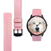 Great Pyrenees On Pink Print Wrist Watch