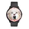 Great Pyrenees On Pink Print Wrist Watch