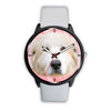 Great Pyrenees On Pink Print Wrist Watch