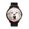 Great Pyrenees On Pink Print Wrist Watch