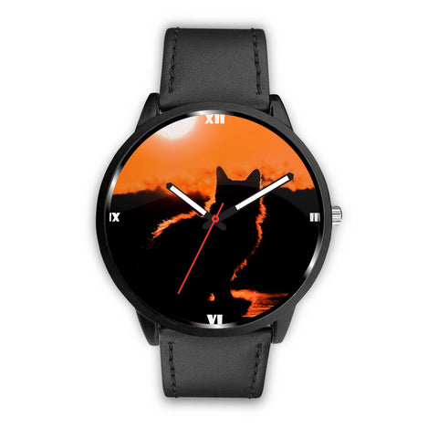 Cat Shadow Print Wrist Watch