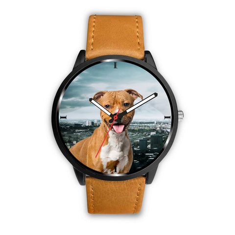 Cute Staffordshire Bull Terrier Puppy Print Wrist Watch