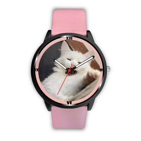Smiling Turkish Angora Cat Print Wrist Watch