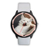 Smiling Turkish Angora Cat Print Wrist Watch