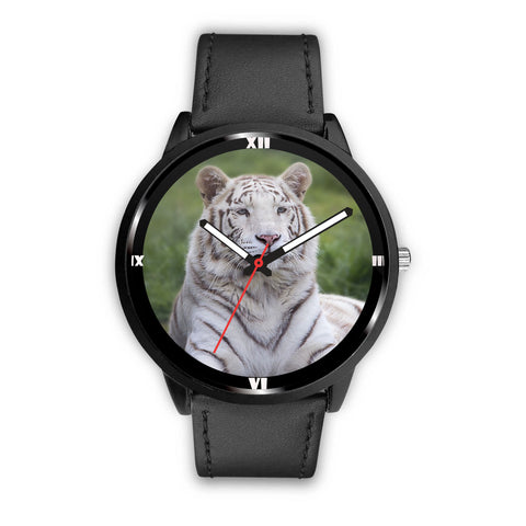 White Bengal Tiger Print Wrist Watch
