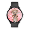Cavapoo Dog On Pink Print Wrist Watch