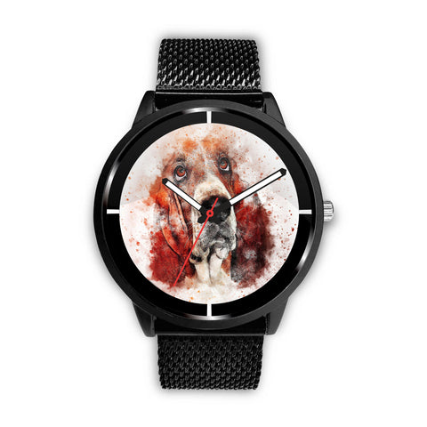 Basset Hound Dog Paint Art Print Wrist Watch
