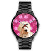 Goldendoodle On Pink Print Wrist Watch
