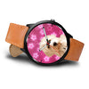 Goldendoodle On Pink Print Wrist Watch