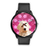 Goldendoodle On Pink Print Wrist Watch