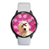 Goldendoodle On Pink Print Wrist Watch