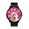 Goldendoodle On Pink Print Wrist Watch