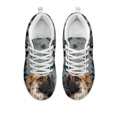 Amazing Afghan Hound Black White Dog Print Running Shoes For WomenFor 24 Hours Only