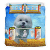 Cute Maltese dog film reel Print Bedding Set