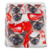 Cute Siamese Cat Print Bedding Set