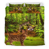 Bengal Cat In Jungle Print Bedding Set