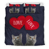 Chartreux Cat Love Print Bedding Sets