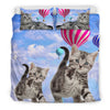 American Shorthair With Air Balloon Print Bedding Set